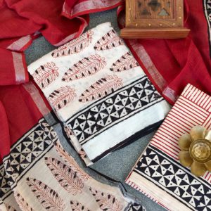 Handblock jaipur linen salwar-YJ164