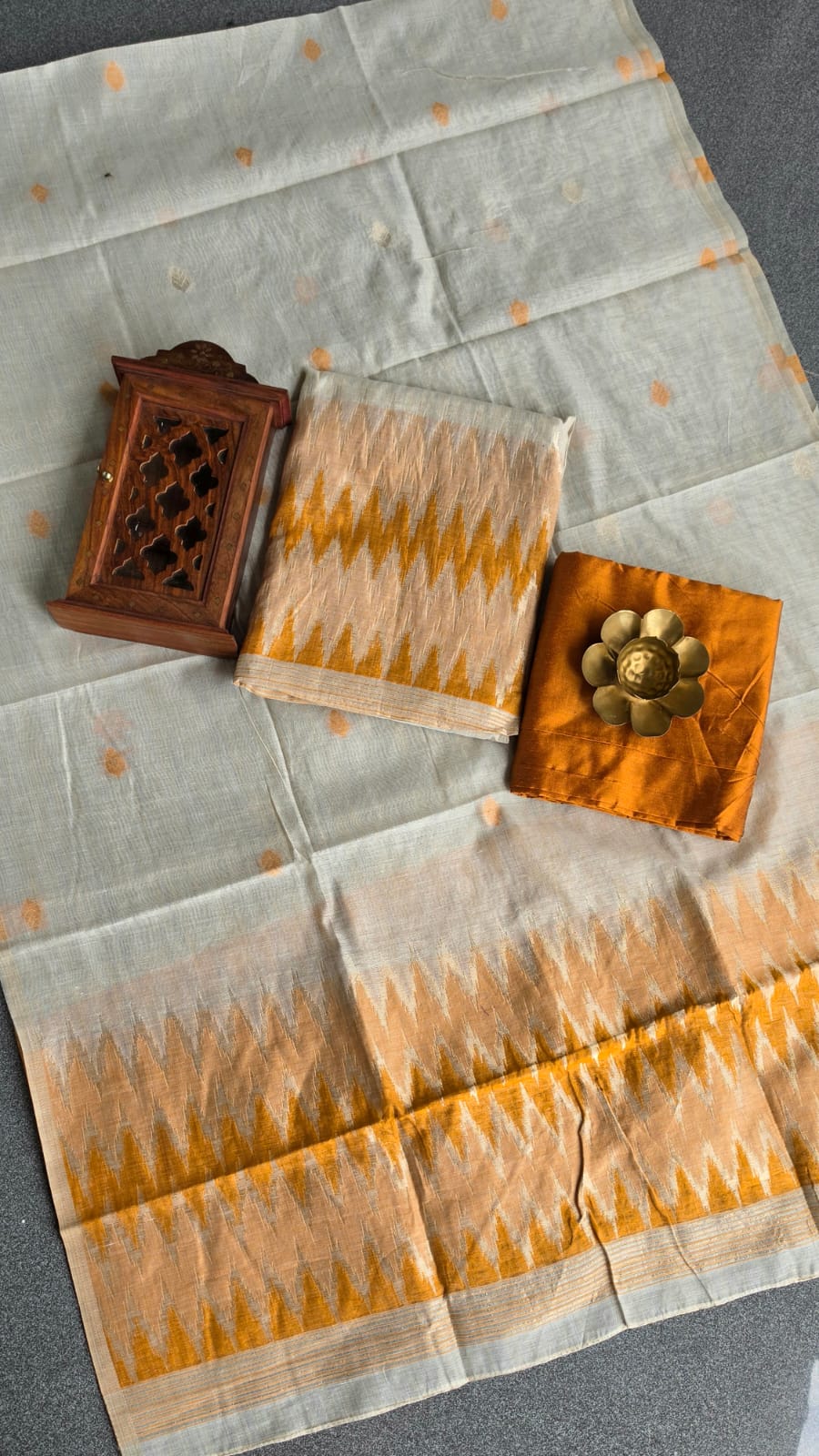 Tussar silk salwar(mustard yellow)-MG71
