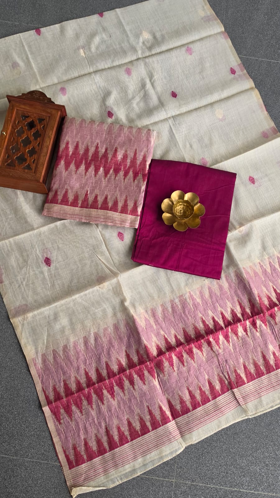 Tussar silk salwar(magenta pink)-MG73