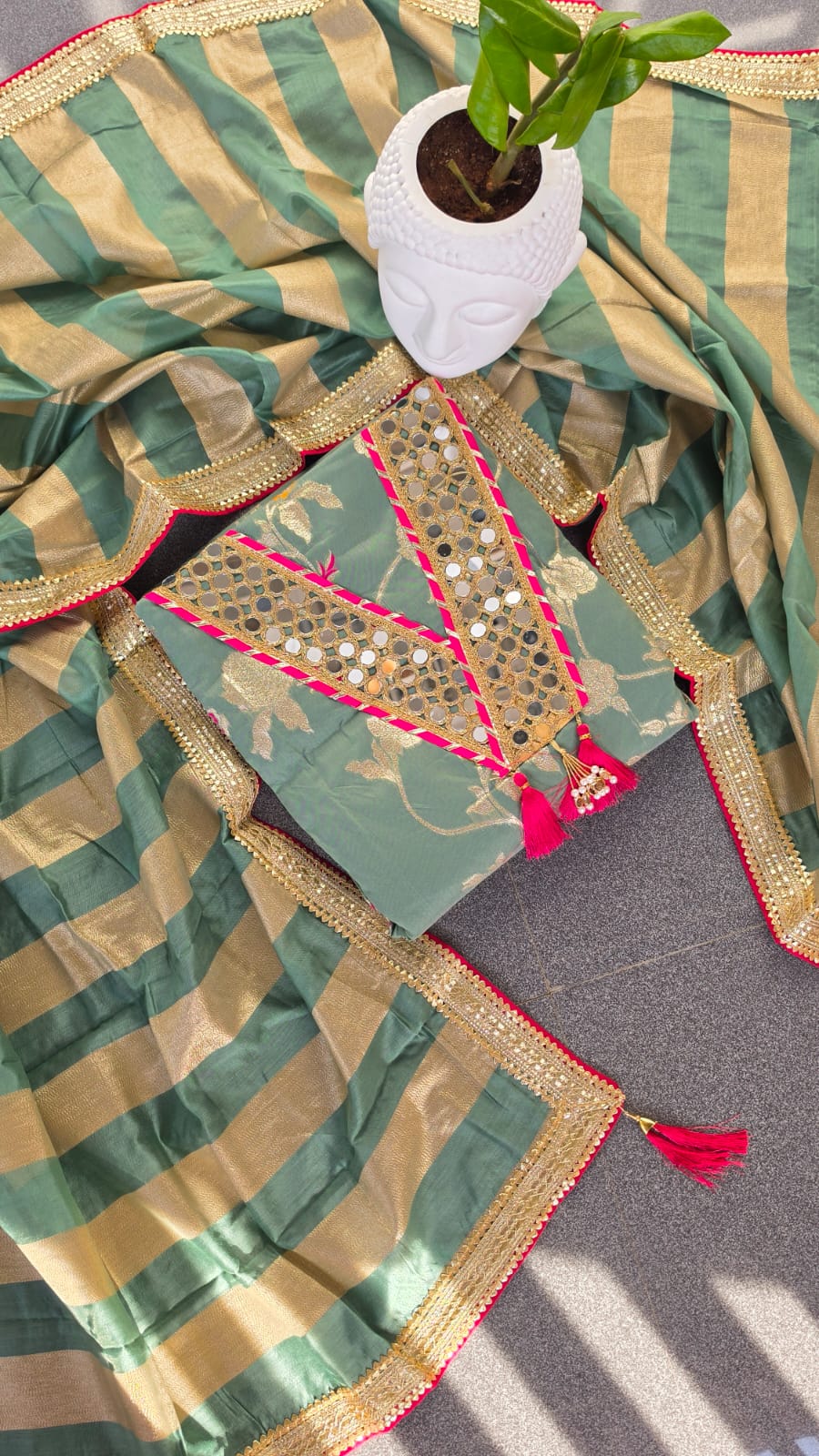 Banarasi silk with mirror work and Lining -BN7 - Image 2