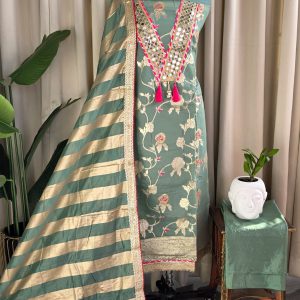Banarasi silk with mirror work and Lining -BN7
