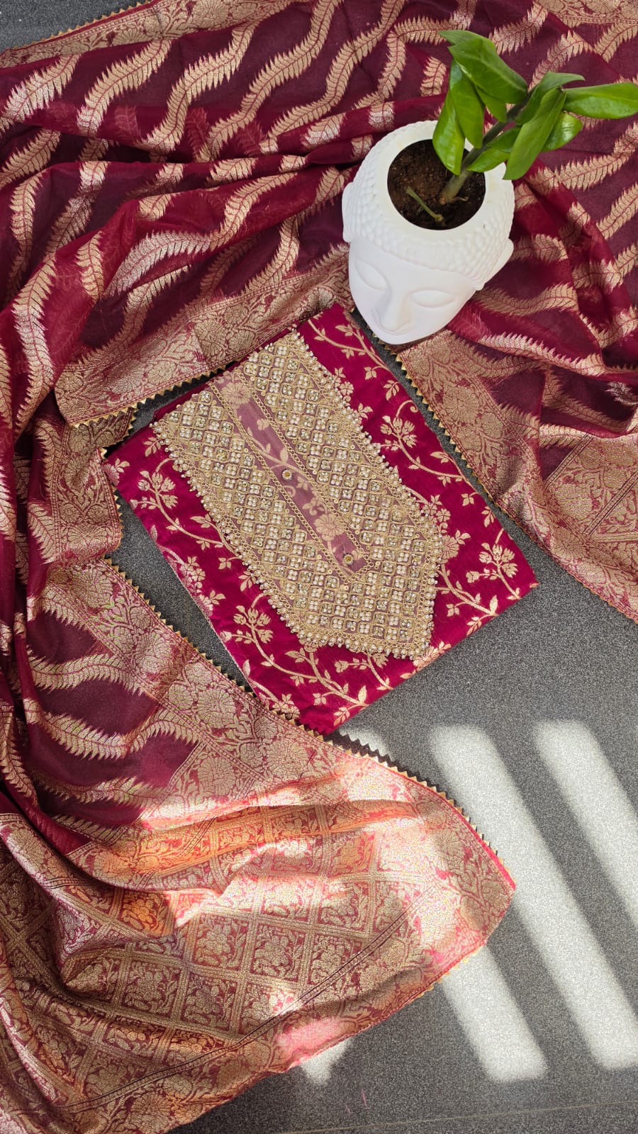 Banarasi salwar with Lining(mangeta pink)-BN17 - Image 2