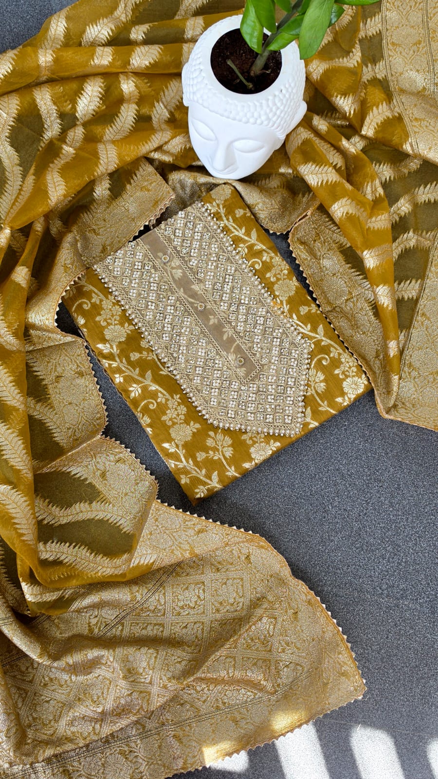 Banarasi salwar with lining(mustard yellow)-BN19 - Image 2