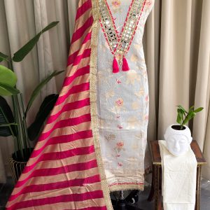 Banarasi salwar with mirror work and Lining-BN11