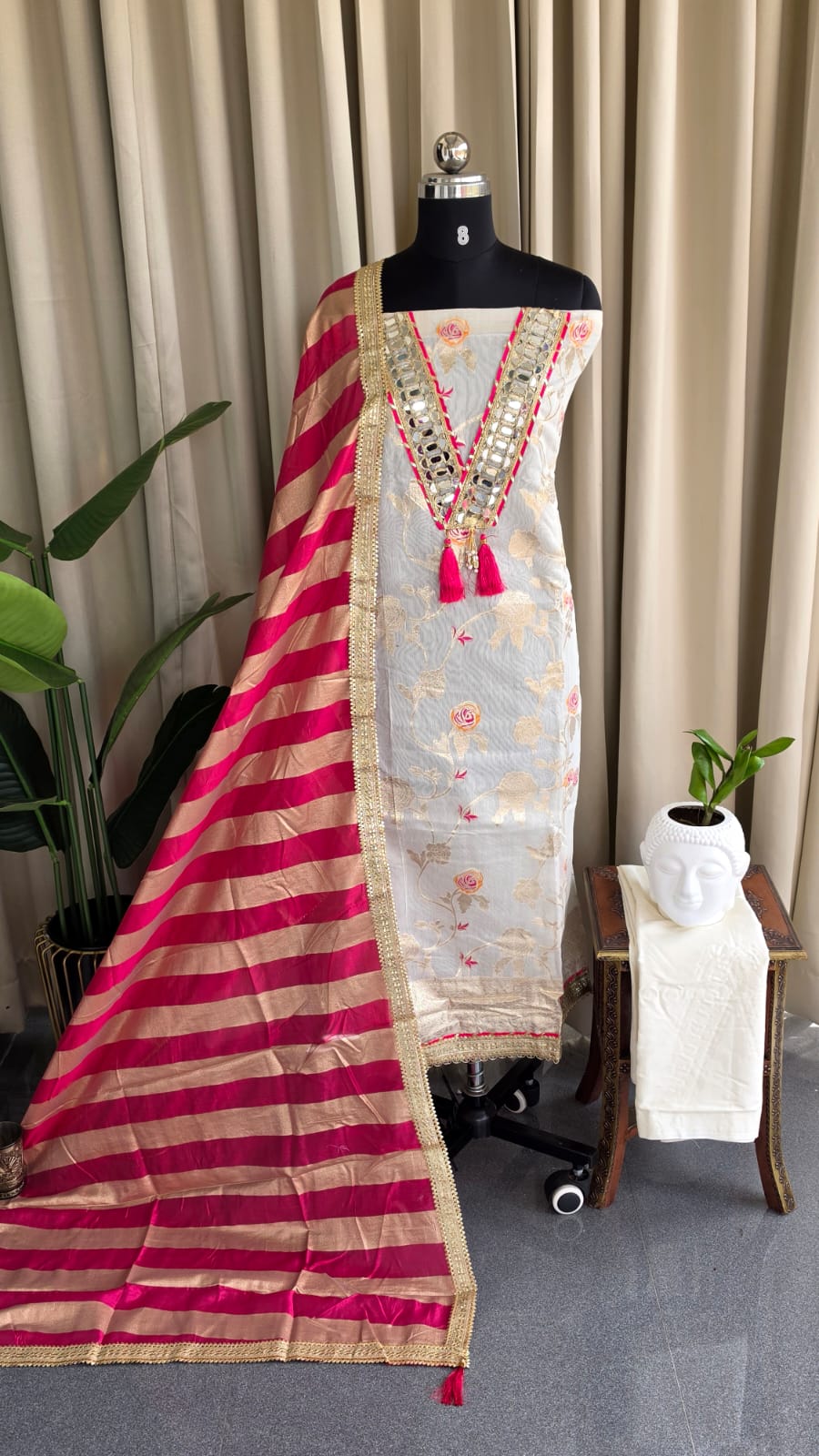 Banarasi salwar with mirror work and Lining-BN11