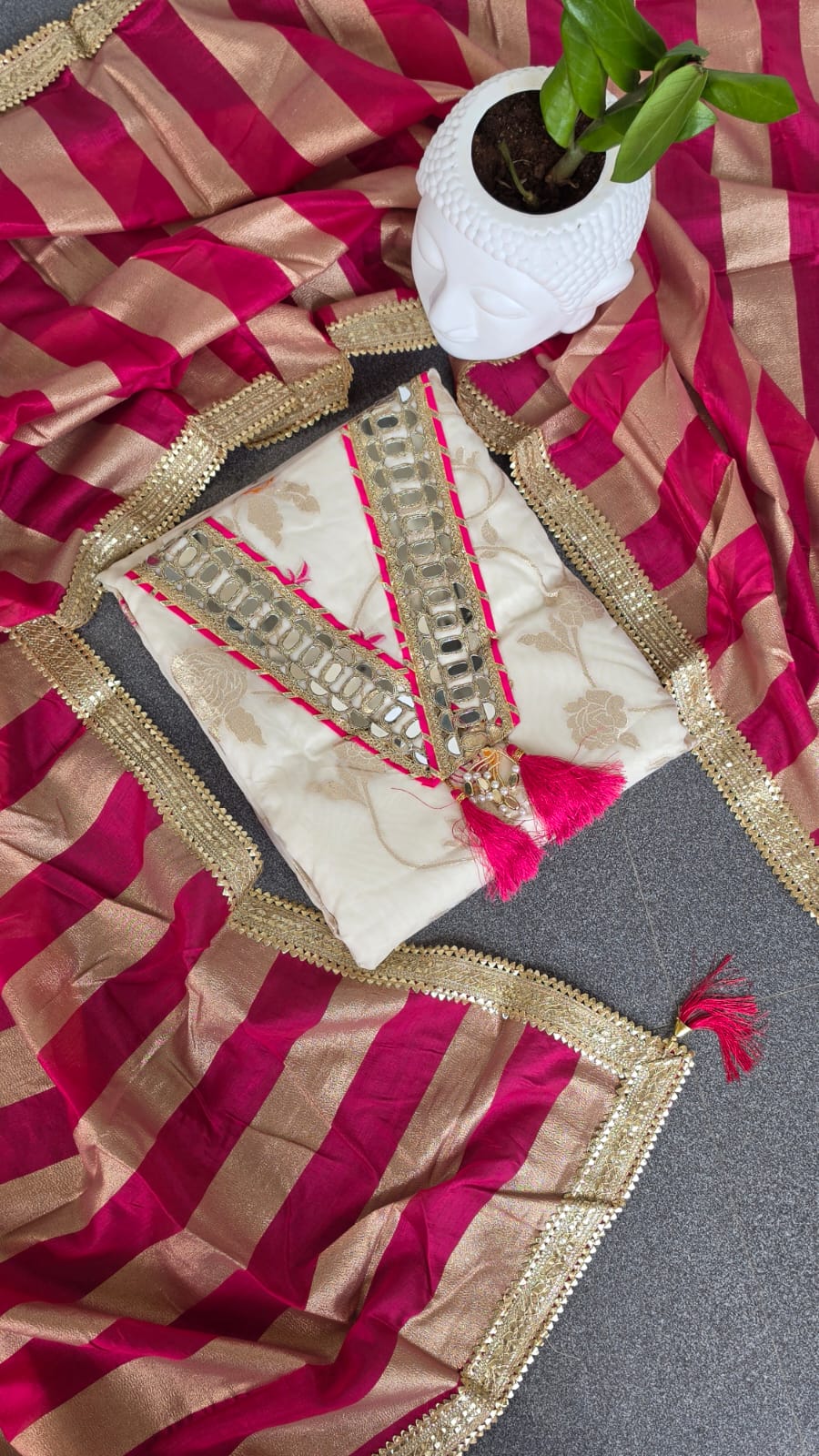 Banarasi salwar with mirror work and Lining-BN11 - Image 2
