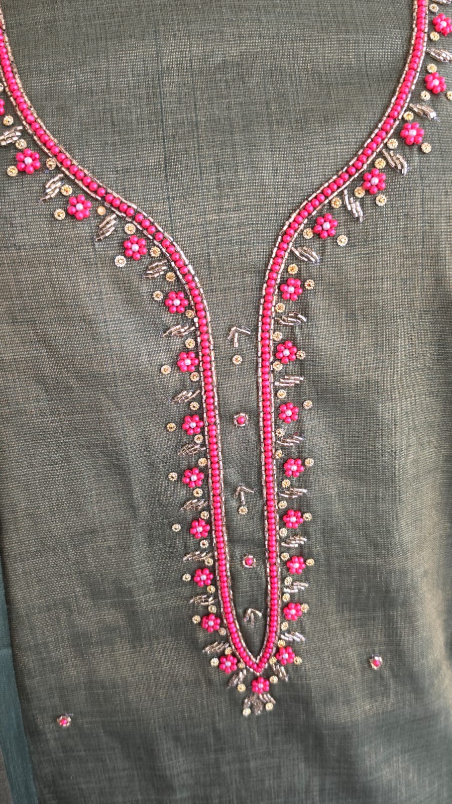 Premium linen shimmer salwar with handwork-GB20 - Image 3