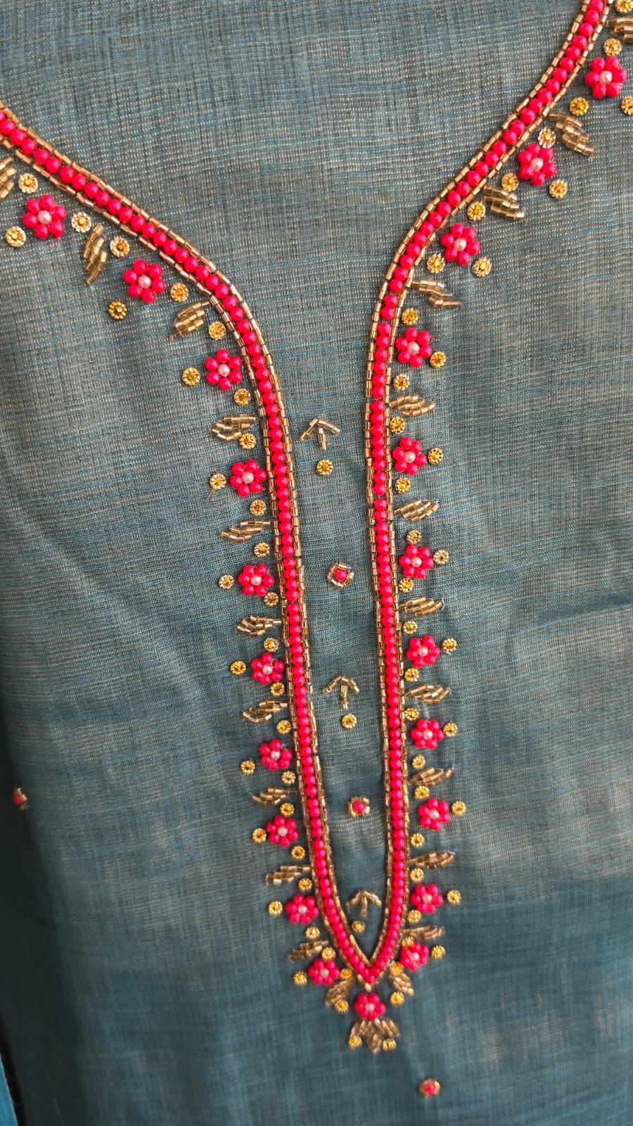 Premium linen shimmer salwar with handwork-GB18 - Image 3