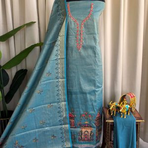 Premium linen shimmer salwar with handwork-GB18