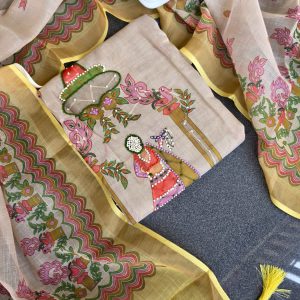 Premium shimmer Linen handwork salwar -GB46