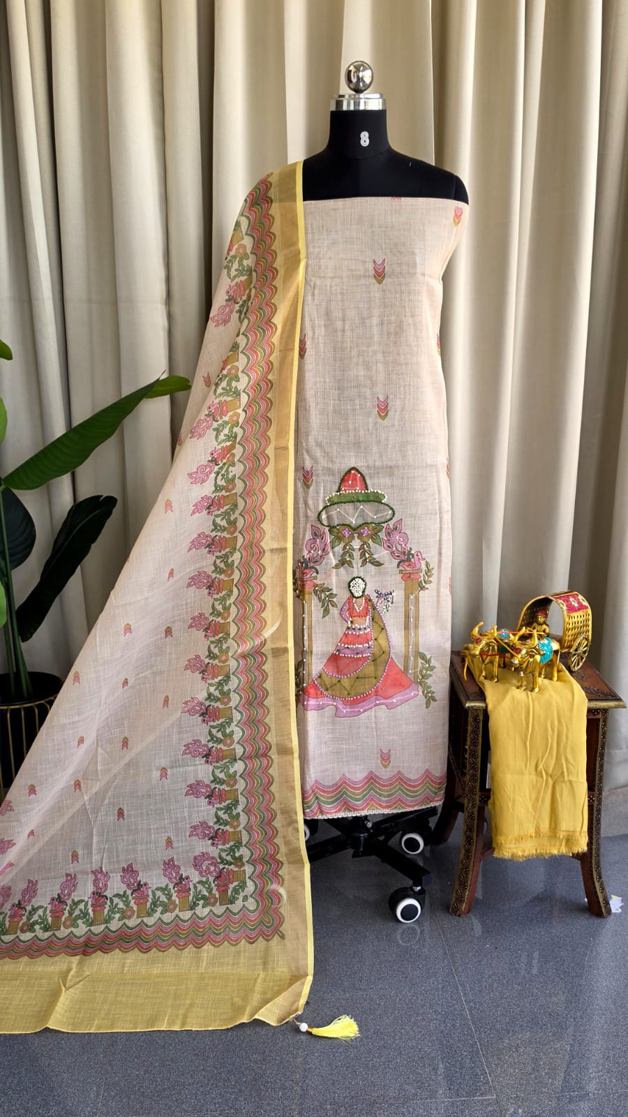Premium shimmer Linen handwork salwar -GB46 - Image 3