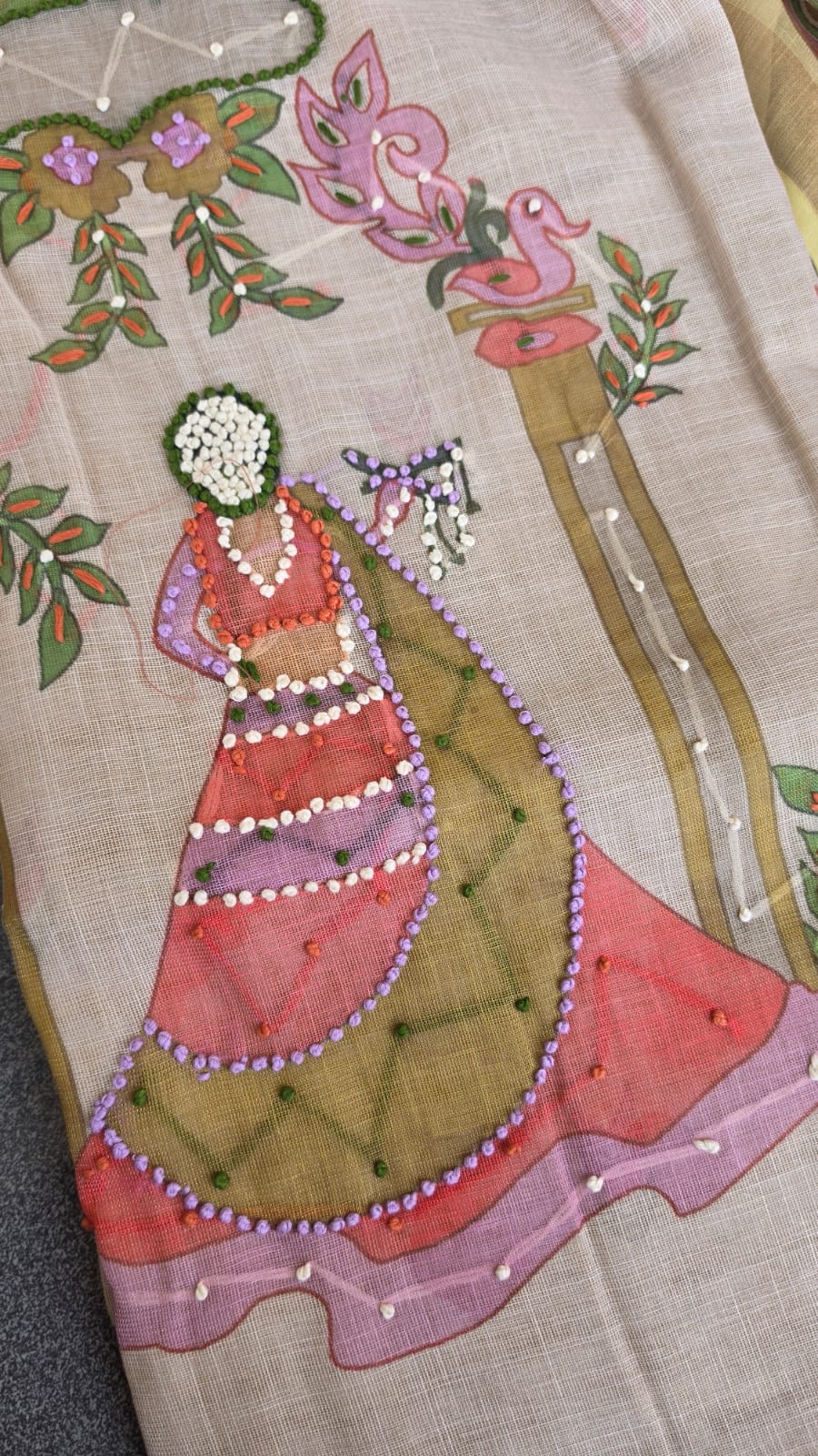 Premium shimmer Linen handwork salwar -GB46 - Image 4