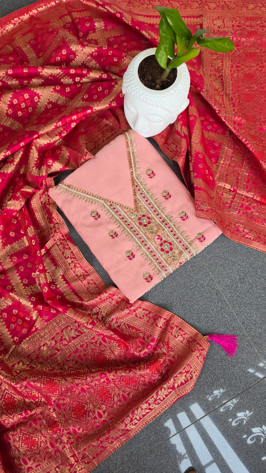 Premium mul chanderi salwar with lining-GB30 - Image 2