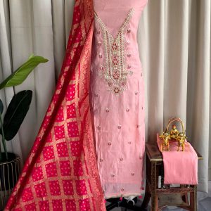 Premium mul chanderi salwar with lining-GB30