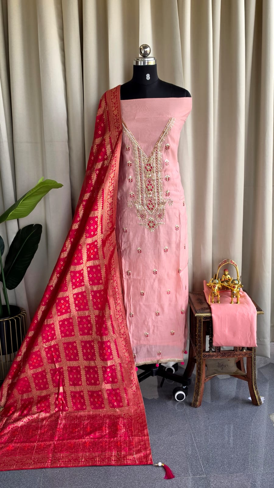 Premium mul chanderi salwar with lining-GB30