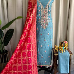Premium mul chanderi salwar with lining-GB31
