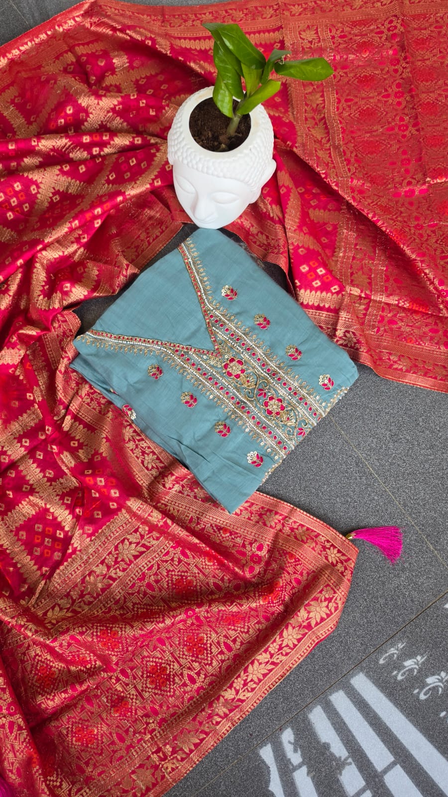 Premium mul chanderi salwar with lining-GB31 - Image 2