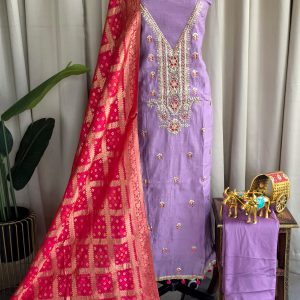Premium mul chanderi salwar with lining-GB32
