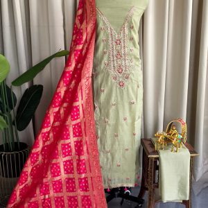 Premium mul chanderi salwar with lining-GB33