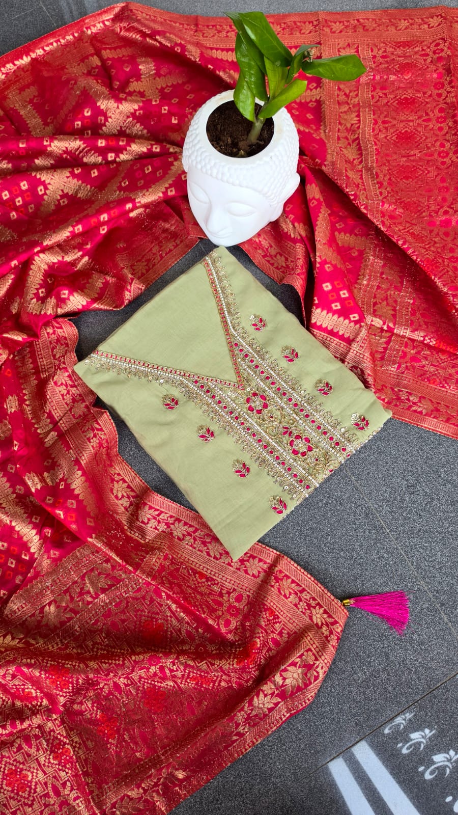 Premium mul chanderi salwar with lining-GB33 - Image 2