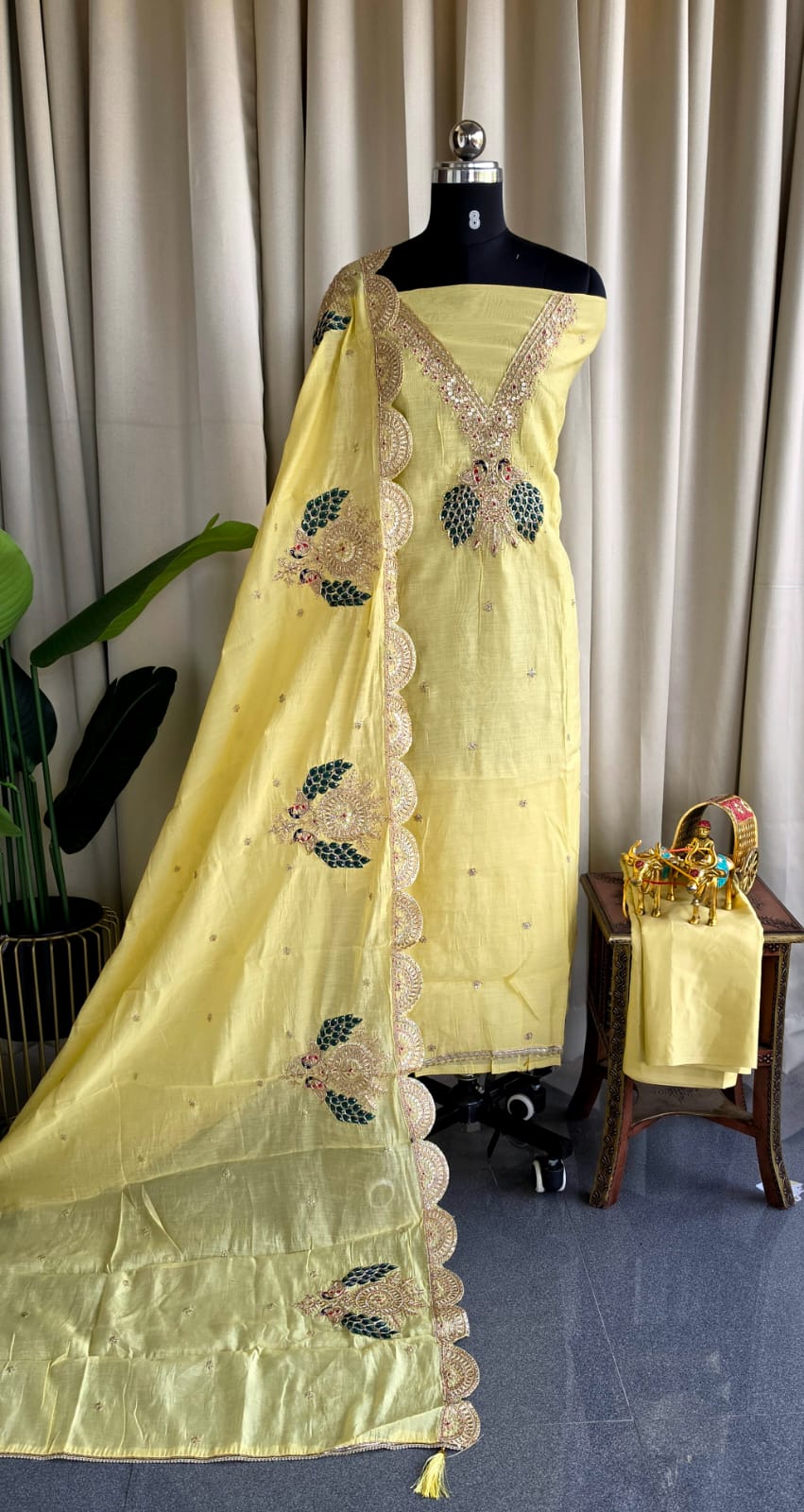 Premium mul chanderi salwar with lining-GB34 - Image 3