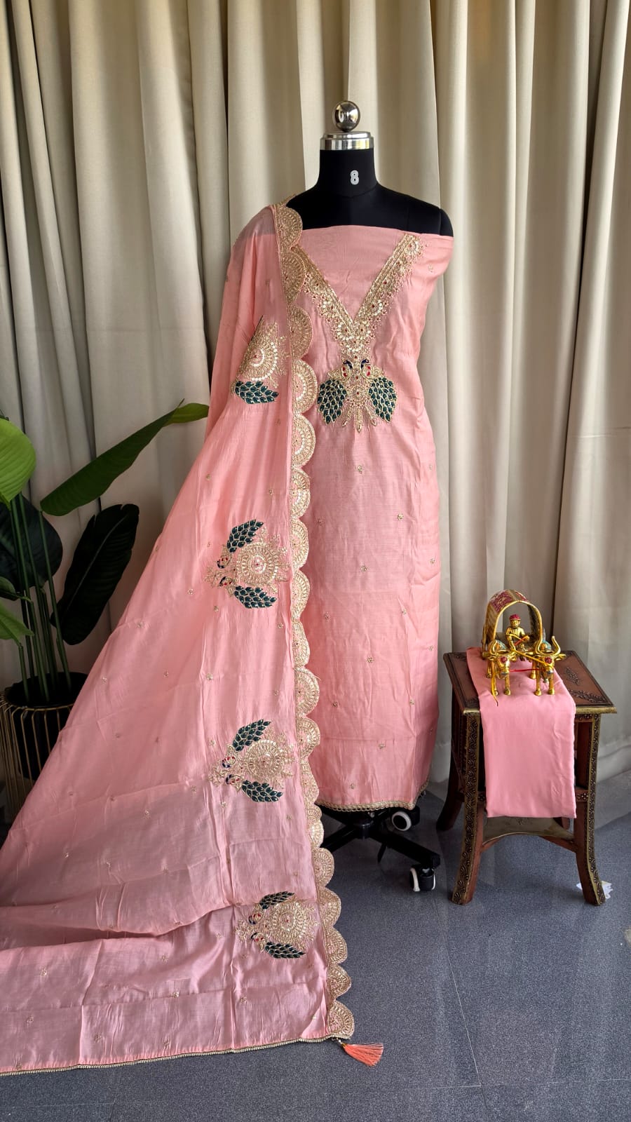Premium mul chanderi salwar with lining-GB36 - Image 2
