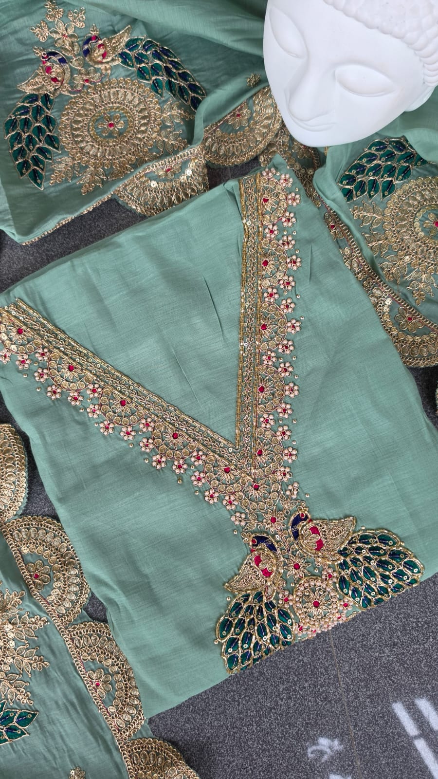 Premium mul chanderi salwar with lining-GB35 - Image 3