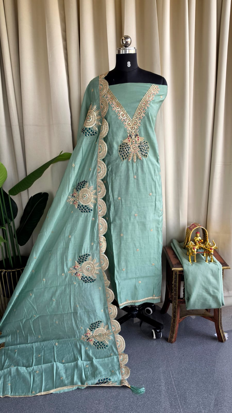Premium mul chanderi salwar with lining-GB35 - Image 2