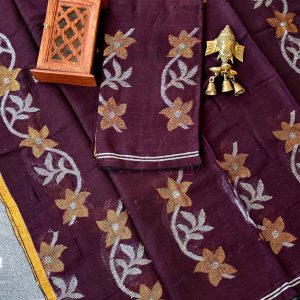 Premium handwoven linen salwar(coffee brown)-VW4