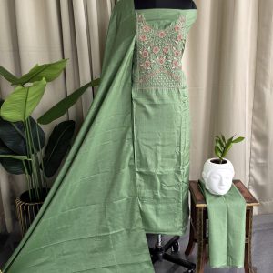 Semi vichitra silk salwar suit with embroidered Yoke-VS71