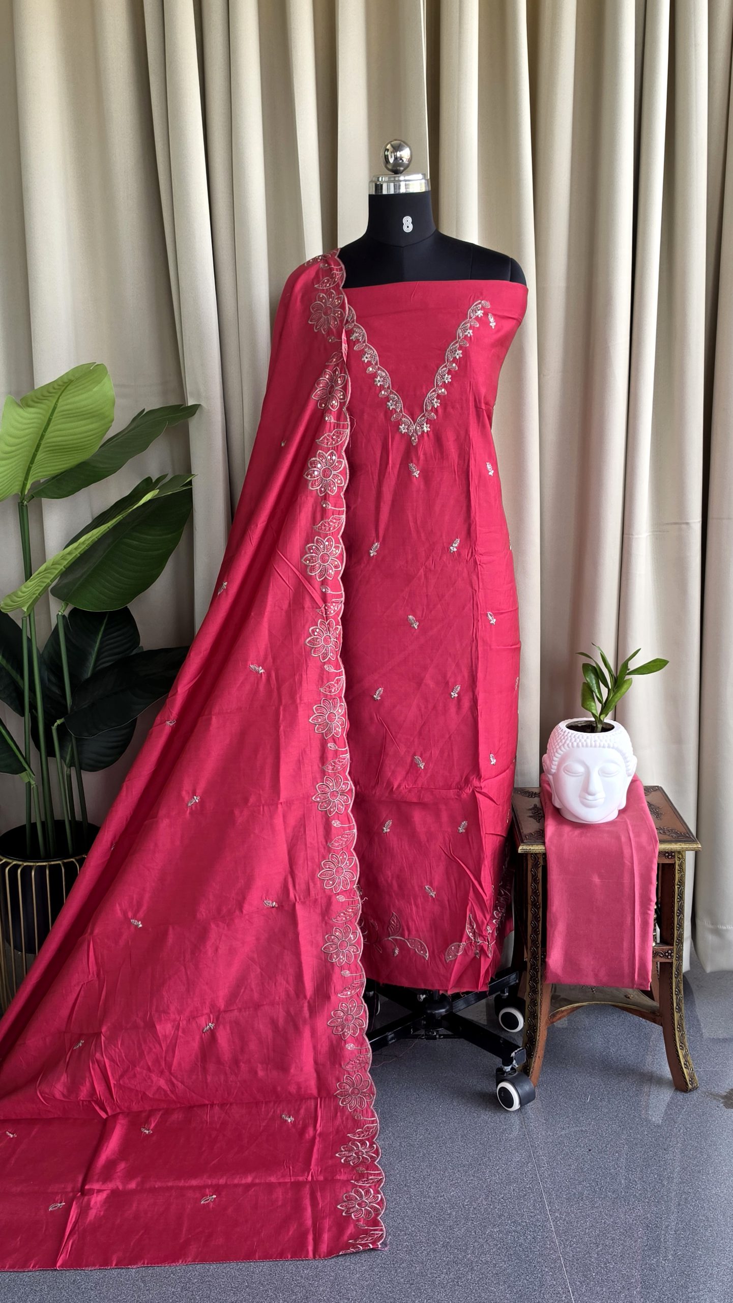 Mul chanderi embroidered salwar-VS88