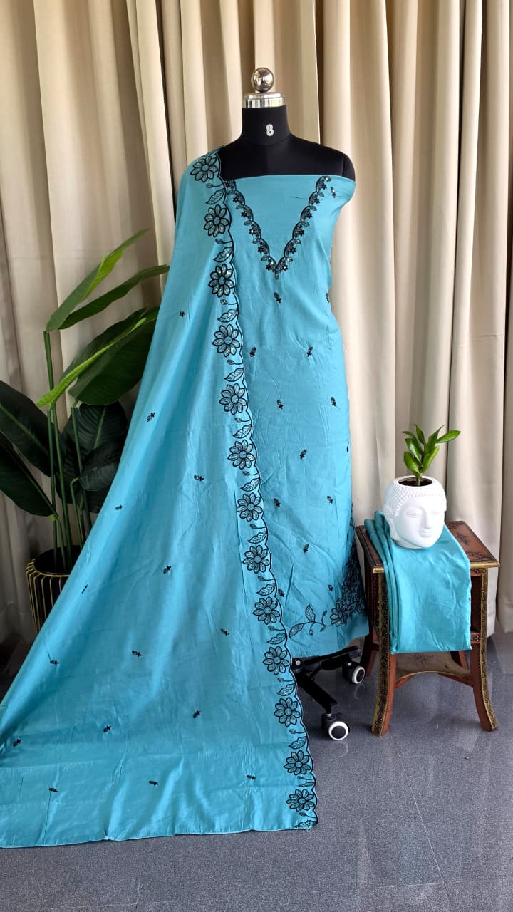Mul chanderi embroidered salwar-VS91