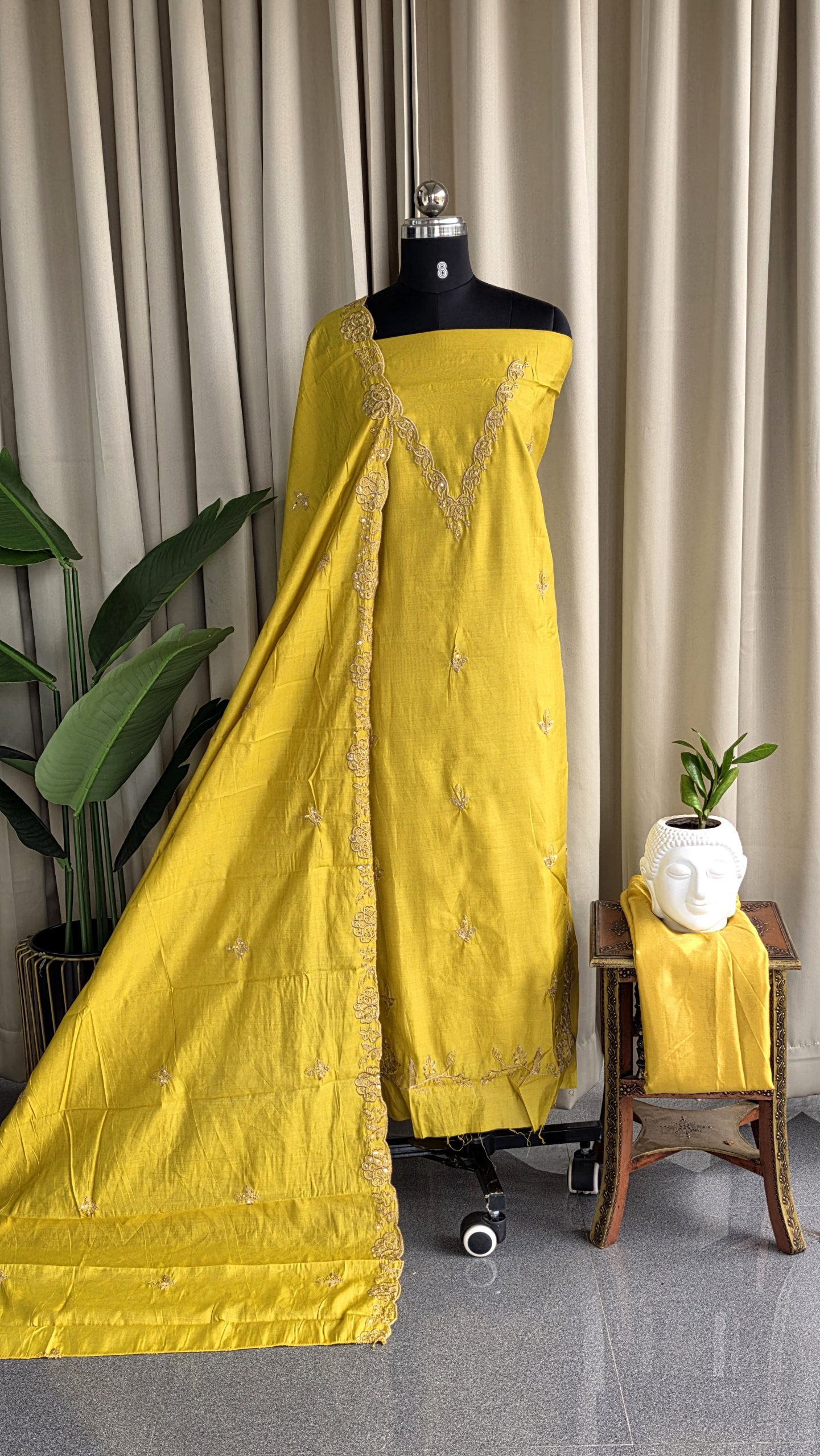 Mul chanderi embroidered salwar-VS115 - Image 2