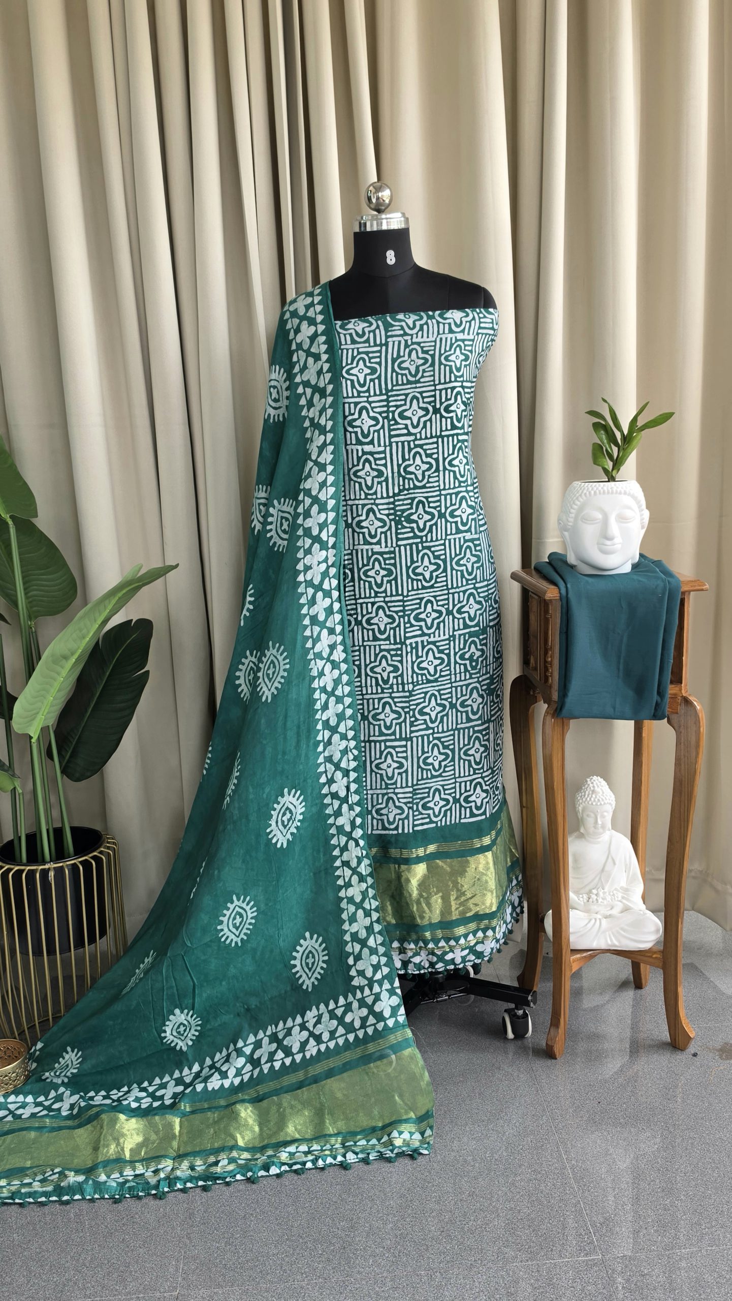 Premium batik silk set with lagdi patta-KG3