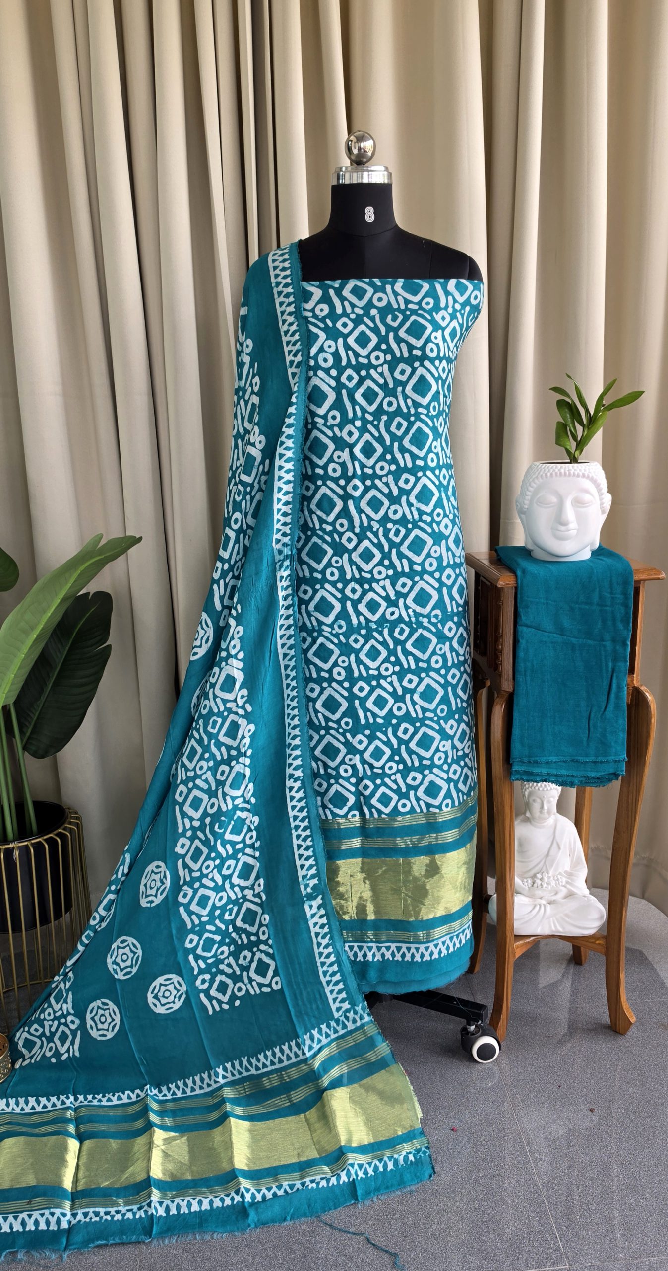Premium batik silk set with lagdi patta-KG27