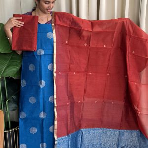 Premium silk cotton 3 pcs suit-KM27