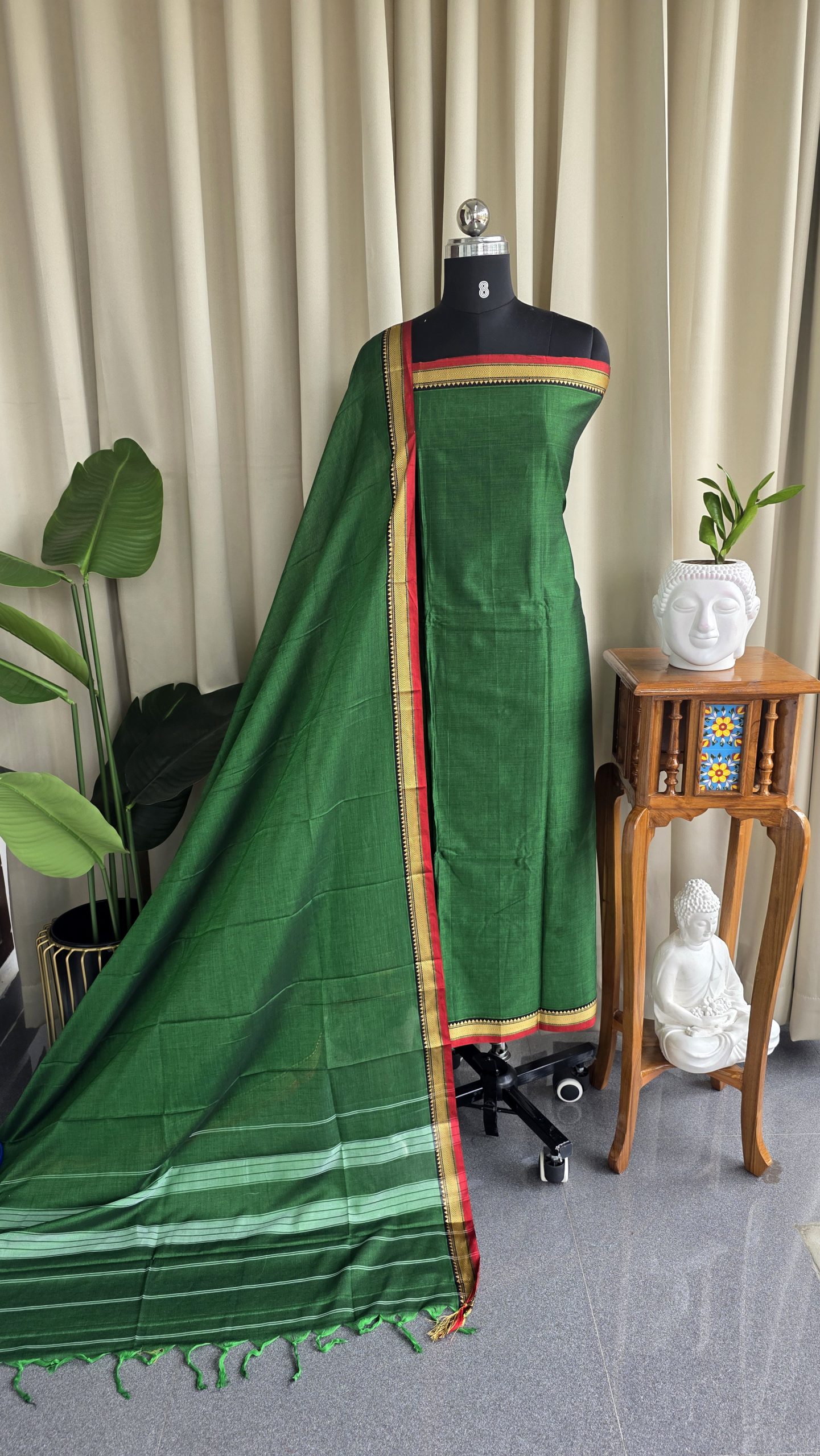 Narayanpet Mercerized cotton salwar(Parrot green)-GT28