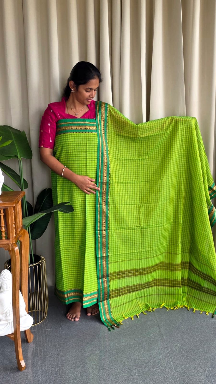 Narayanpet Mercerized checks cotton salwar-GT38