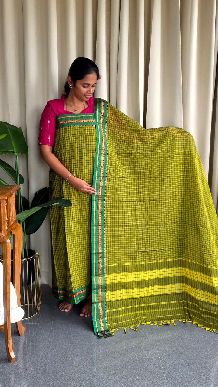 Narayanpet Mercerized checks cotton salwar-GT40