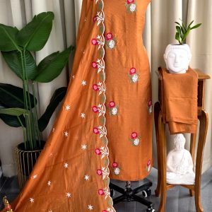Mul chanderi embroidered salwar-GT58