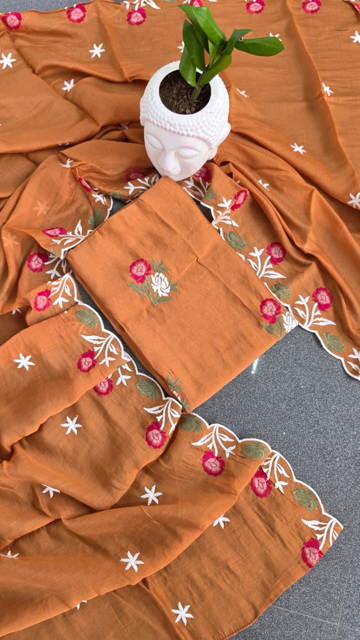 Mul chanderi embroidered salwar-GT58 - Image 2