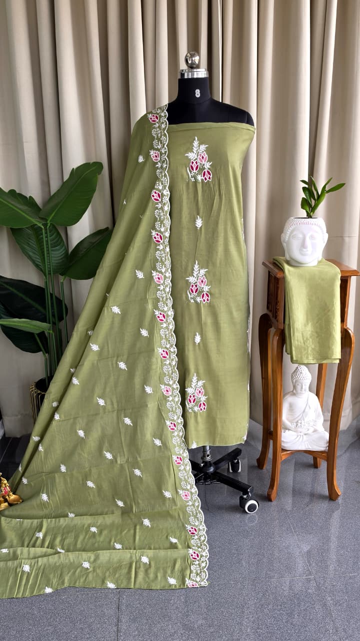 Mul chanderi embroidered salwar-GT63
