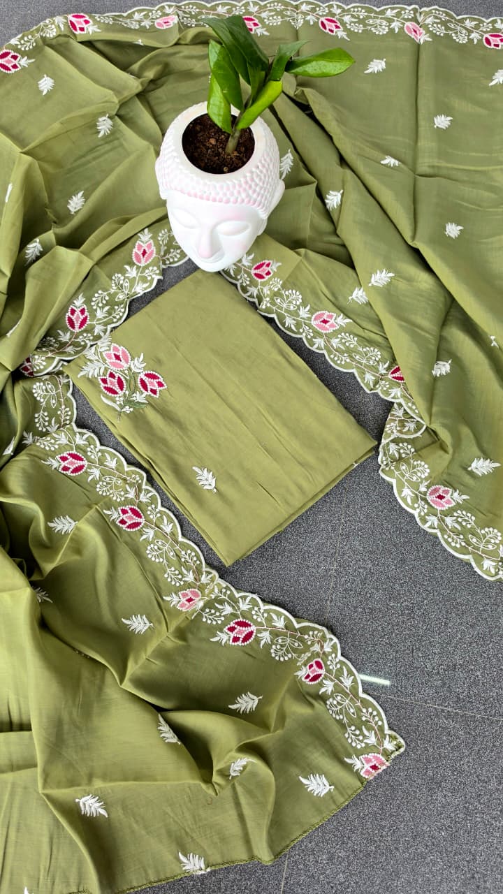 Mul chanderi embroidered salwar-GT63 - Image 2