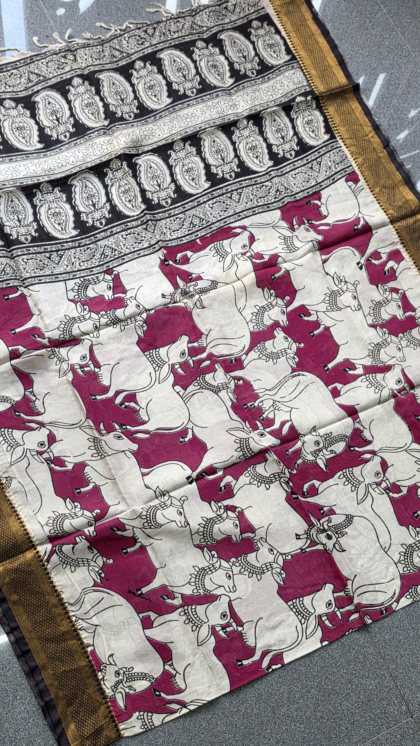 Chennuri Silk Kalamkari dupatta-BQ14
