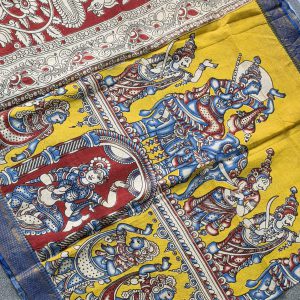 Chennuri Silk Kalamkari dupatta-BQ18