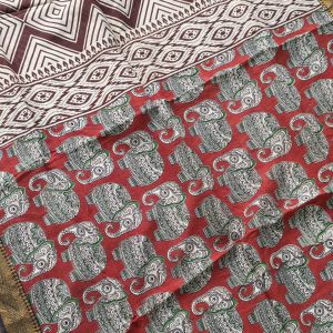 Chennuri Silk Kalamkari dupatta-BQ22