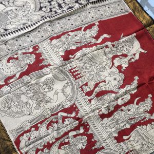 Chennuri Silk Kalamkari dupatta-BQ26