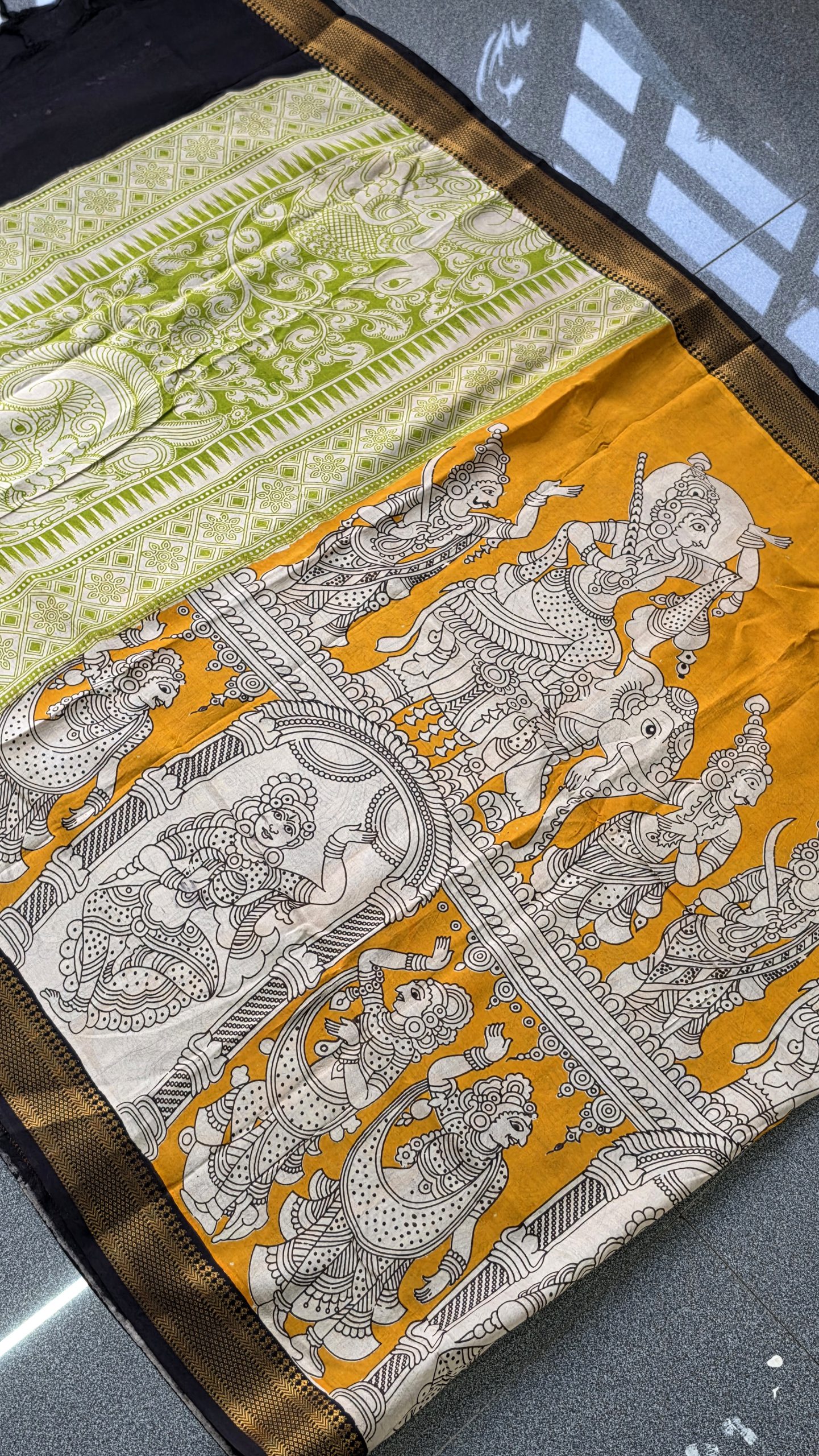Chennuri Silk Kalamkari dupatta-BQ29