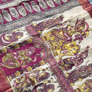 Chennuri Silk Kalamkari dupatta-BQ30