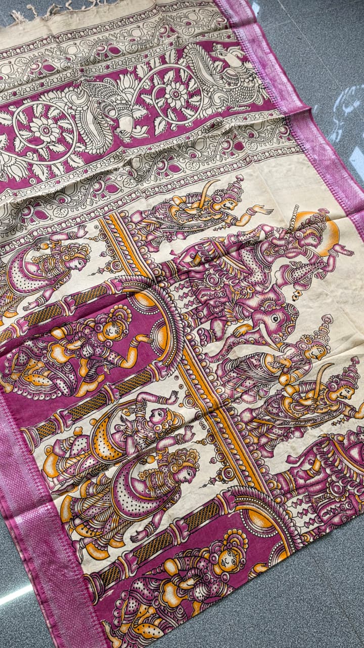 Chennuri Silk Kalamkari dupatta-BQ32